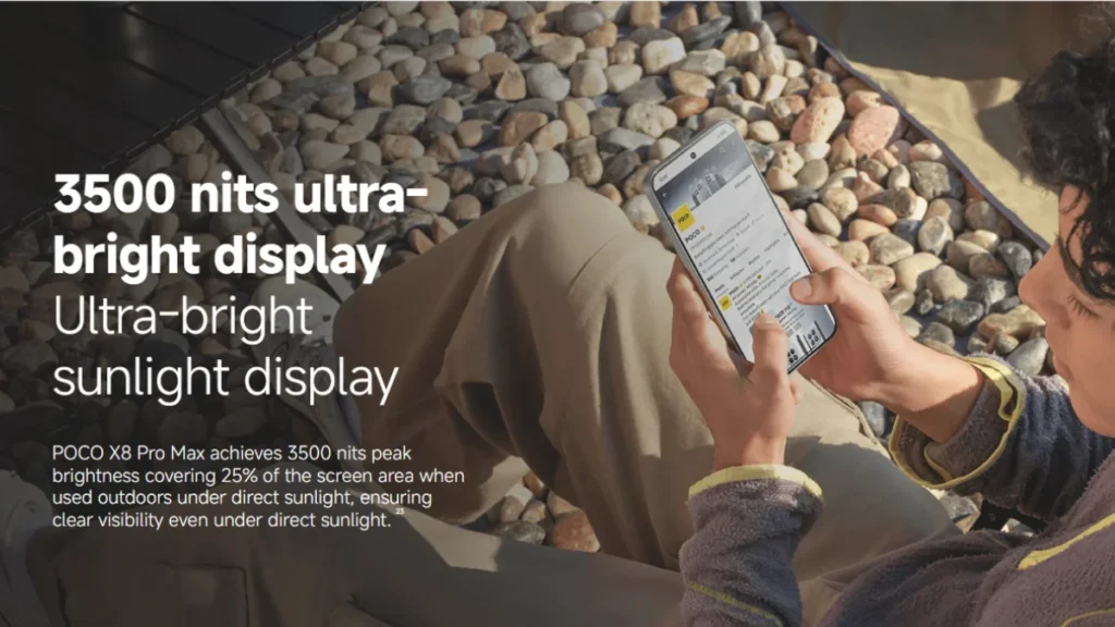 The max display Xiaomi POCO X8 Pro Max